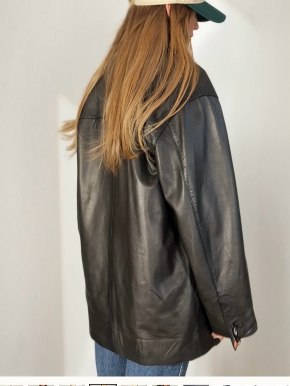 Massimo Dutti Black Leather Button-Front Jacket - Picture 8 of 9